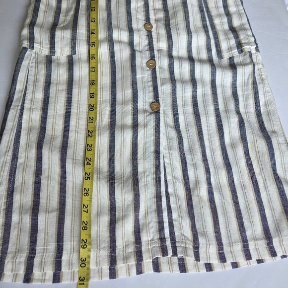 Striped Button-Down Linen Skirt - Picture 8 of 9